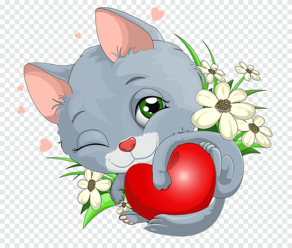 Котенок с сердечком