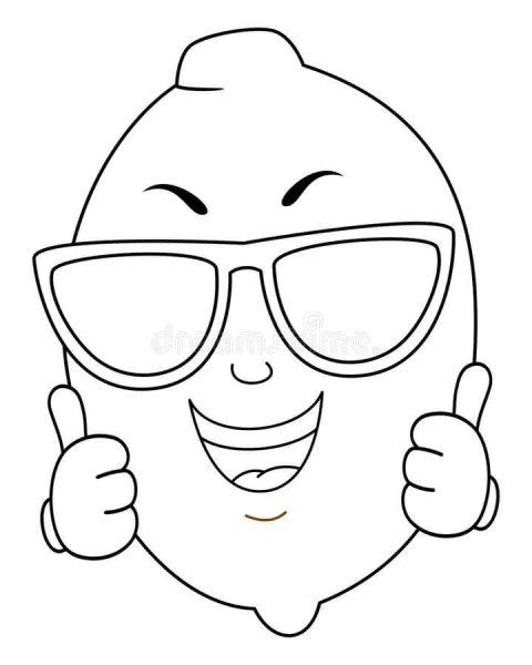 Веселый лимон раскраска