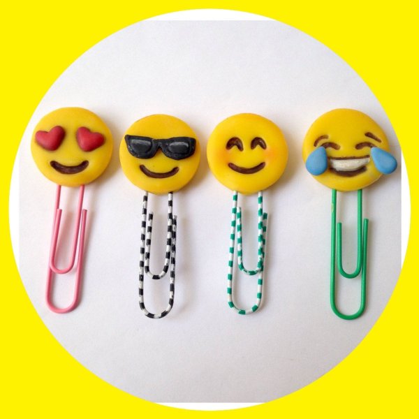 Закладки из полимерной глины на скрепках