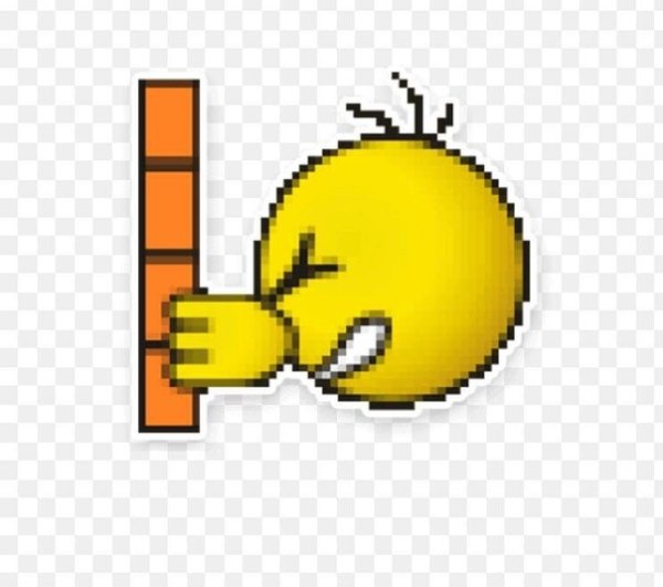 Смайлик бьющийся головой об стену