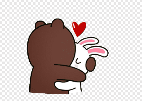 Зайчик целует медвежонка