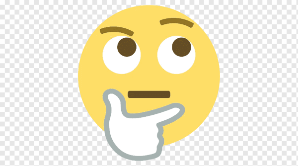 Задумчивый смайлик на прозрачном фоне