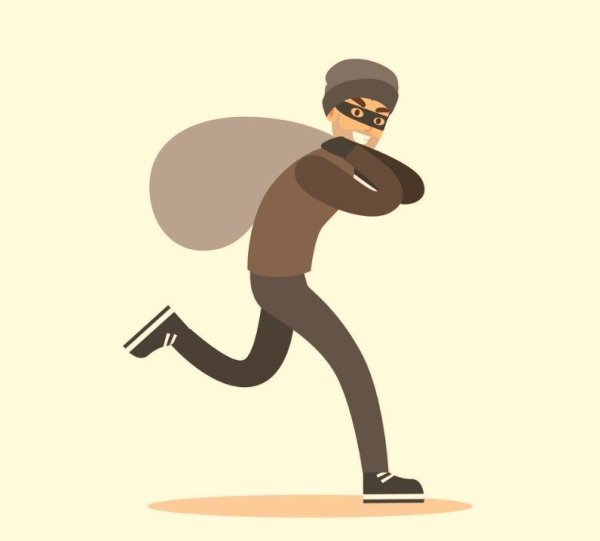 Вор на белом фоне