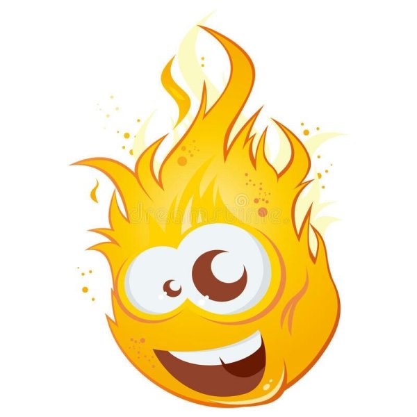 Мультяшный огонь с глазами
