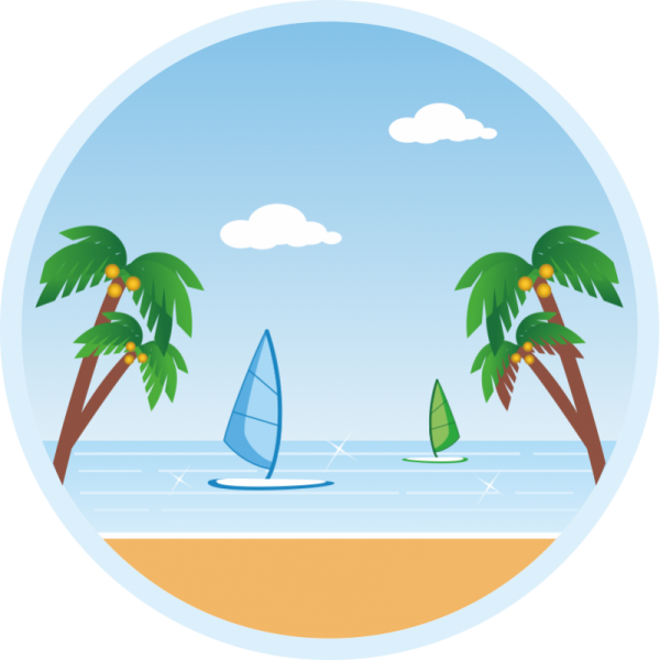 Пляж стикер