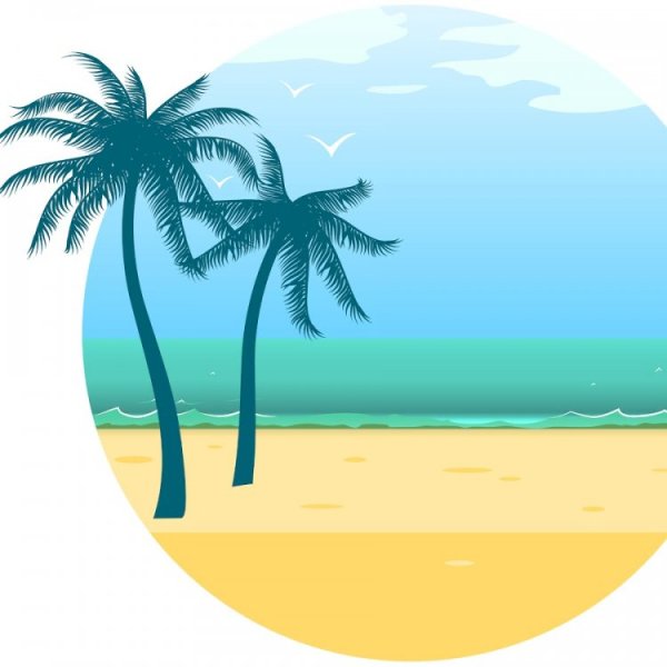 Нарисованный пляж