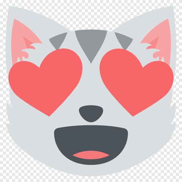 Котик с сердечками в глазах