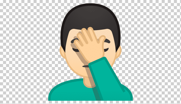 Смайлик рука на лбу