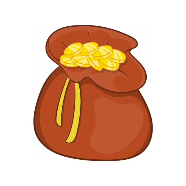 Денежный мешок на белом фоне