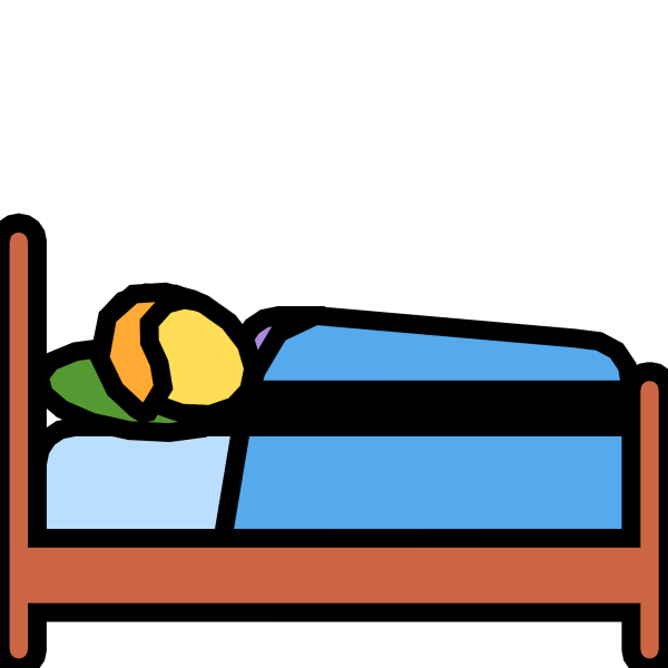 Смайлик спит в кровати