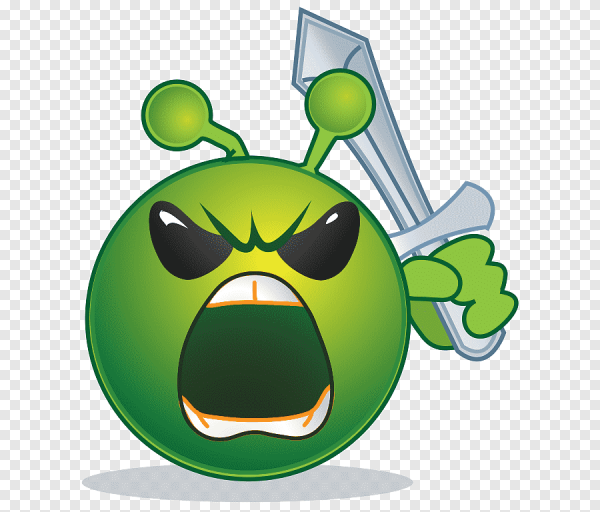 Зеленый Смайл на прозрачном фоне