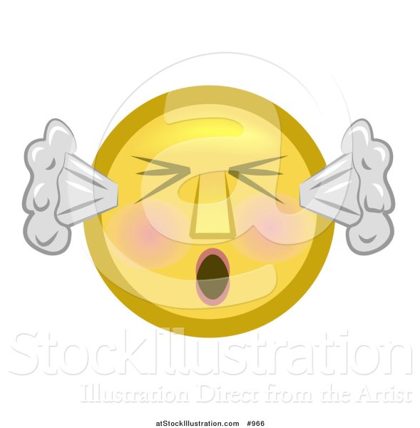 Смайлик с паром из ушей