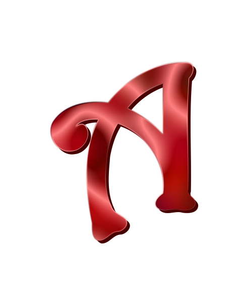 Красные буквы на прозрачном фоне