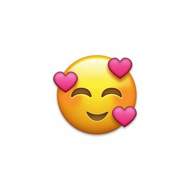 Смайлик с сердечками вокруг