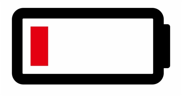 Значок разряженного аккумулятора