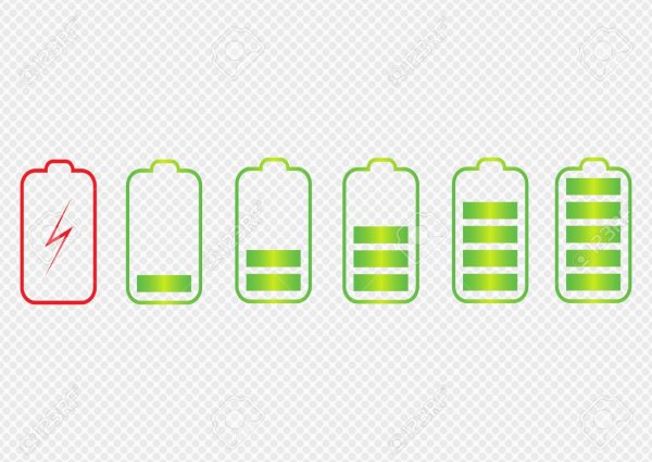 Значки уровня заряда батареи