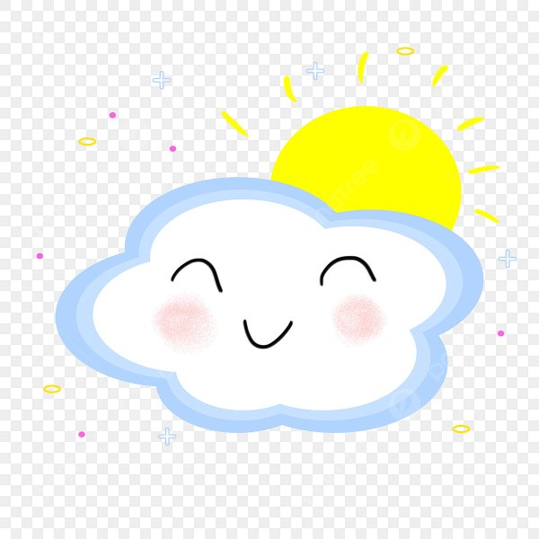 Белое облако улыбается