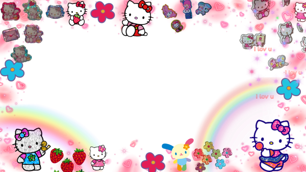 Рамка с Хеллоу Китти на прозрачном фоне