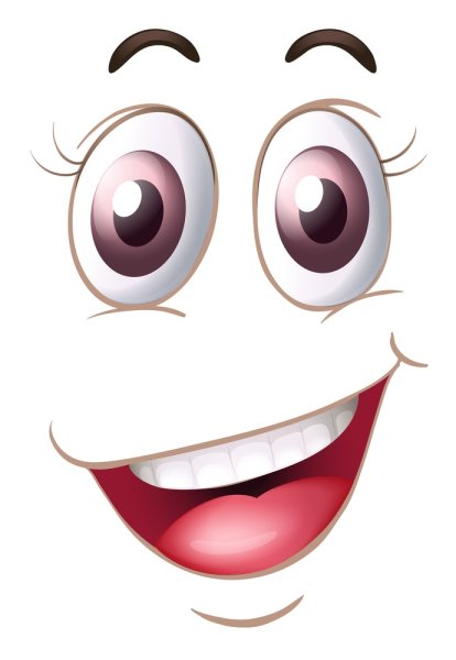 Глаза и улыбка мультяшные