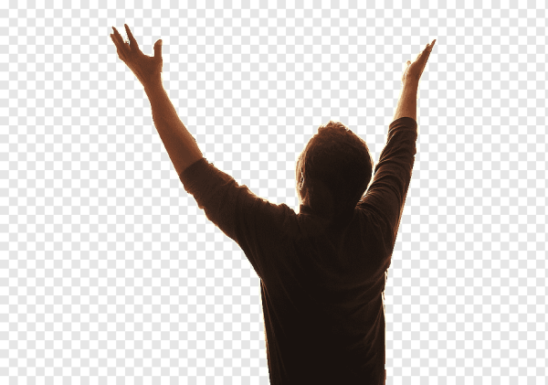 Человек с поднятой рукой