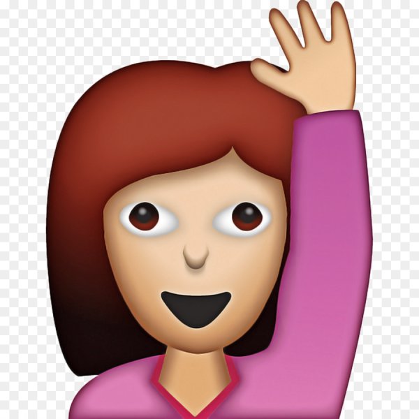 Смайлик девочка с рукой