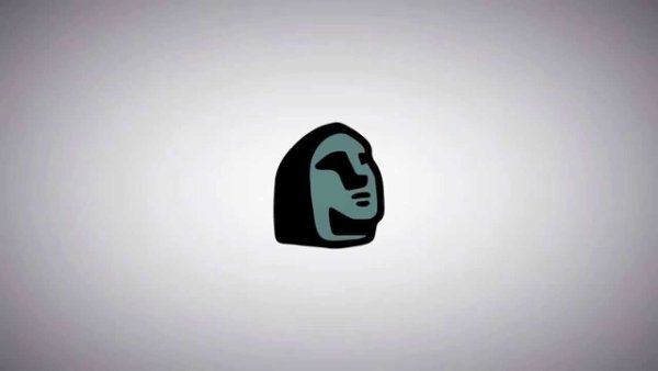 Стикер камень с лицом