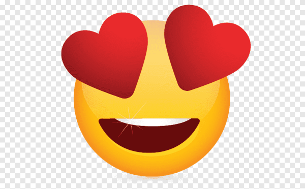 Смайлик с сердечками в глазах