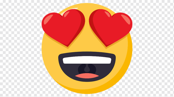 Смайлик с сердечками вместо глаз