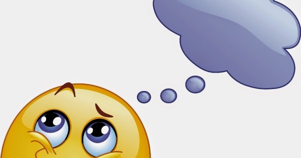 Думающий смайлик с облаком