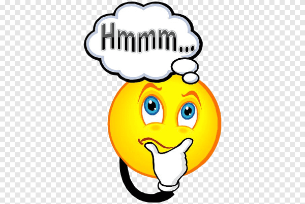 Думающий смайлик без фона