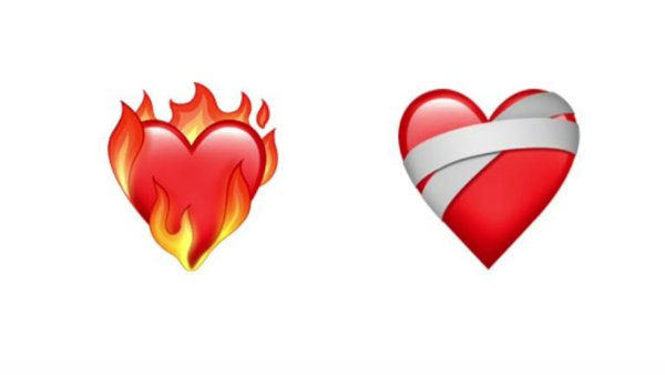 Горящее сердце смайлик
