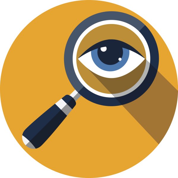 Логотип зрения с лупой