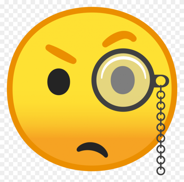 Задумчивый смайлик с моноклем