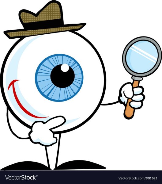 Лупа с глазом на прозрачном фоне