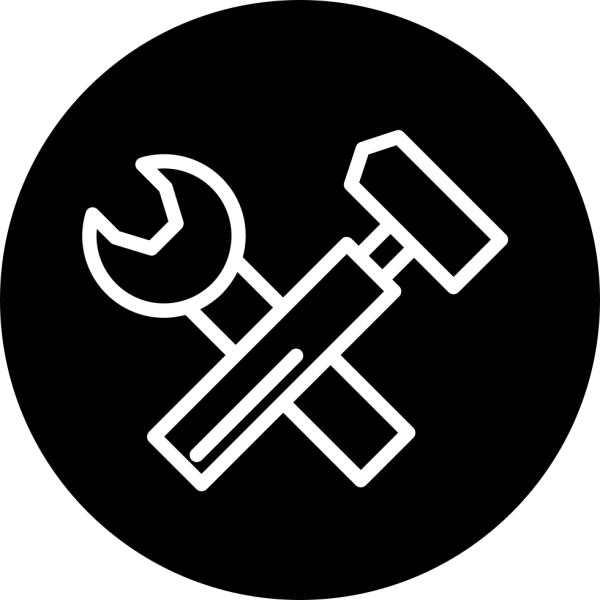 Значок молотка и гаечного ключа