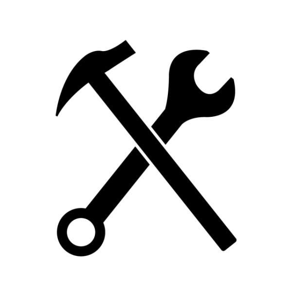 Значок молоток и ключ