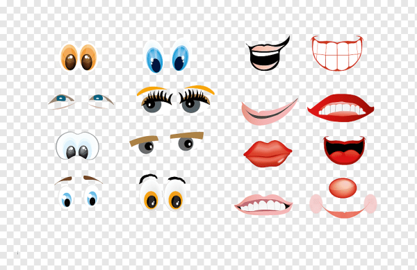 Мультяшные глаза и рот