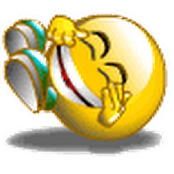 Смеющийся смайлик с рукой