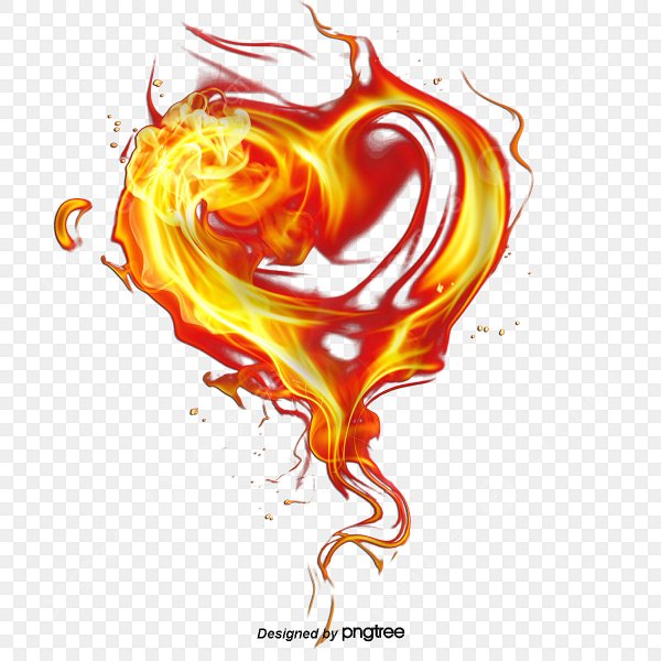 Нарисовать сердце с пламенем