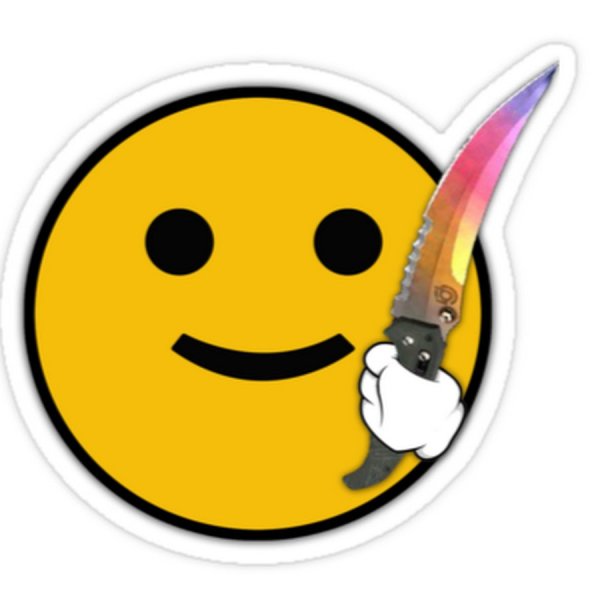 Улыбающийся смайлик с ножом