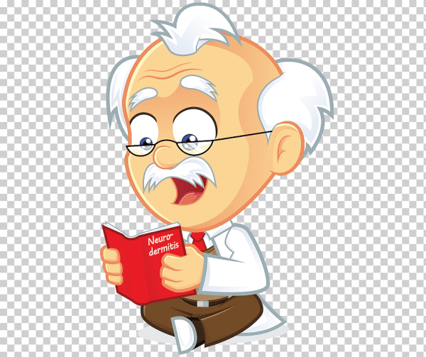 Профессор на белом фоне