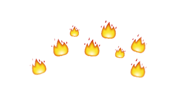 Эмодзи огонь на прозрачном фоне