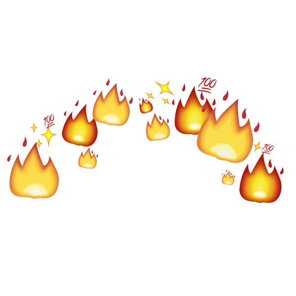 Стикер огонь на прозрачном фоне