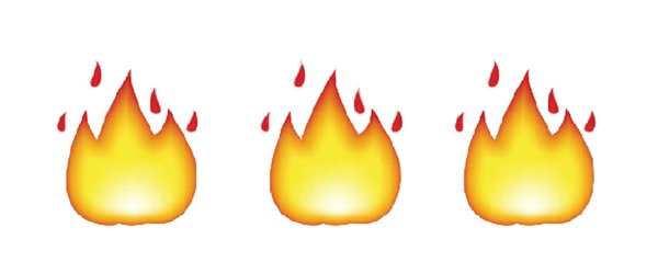 Смайлик огонь на черном фоне