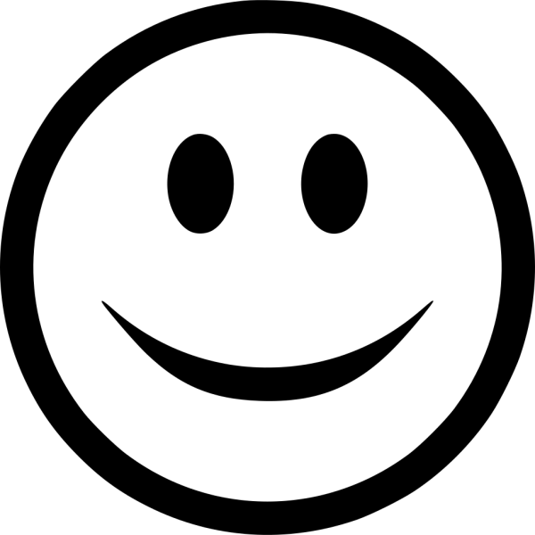 Веселый смайлик черно белый