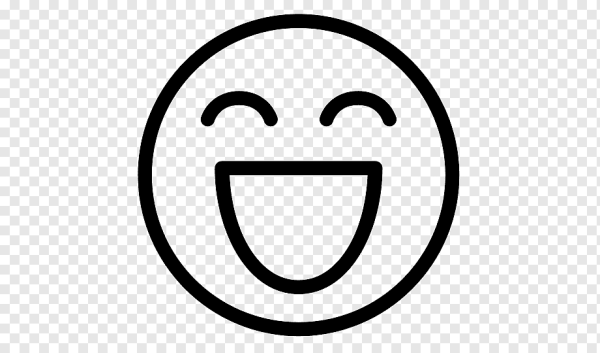 Белый Смайл на прозрачном фоне