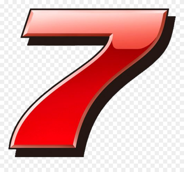 Цифра 7 красного цвета