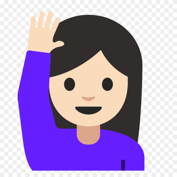 Смайлик с поднятой рукой