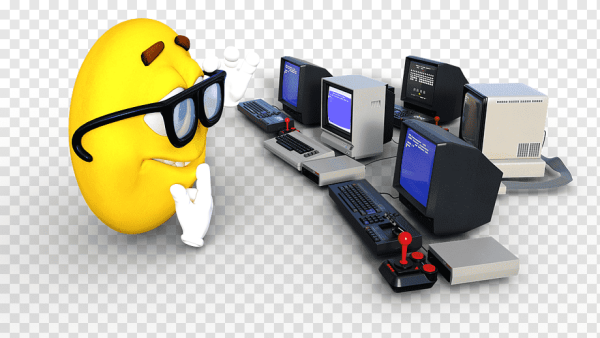 Смайлик за компьютером