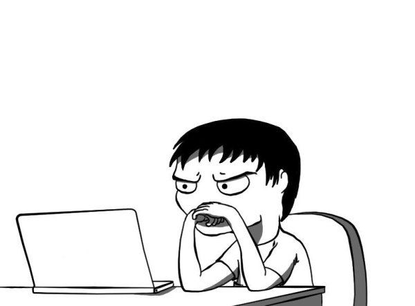 Человек за компом Мем